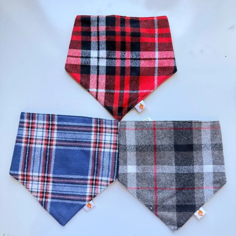 Smart Bottoms New Old Stock Plaid Bandana Bib Bundle One Size 100% Cotton USA